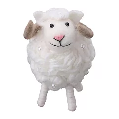 【日本Mark&rsquo;s】Mocomoco Animal手工毛氈聖誕擺飾 ‧ 珍珠小羊/白色