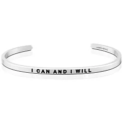 MANTRABAND 美國悄悄話手環 I Can and I Will 我相信我可以 我相信我會 銀色