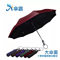 傘霸 大傘面10骨防曬黑膠自動傘無紅色
