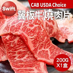 【優鮮配】美國安格斯黑牛CAB USDA Choice翼板牛燒肉片1盒(200g)──任選