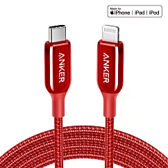 ANKER USB─C to Lightning編織充電線1.8M PowerLine+ III A8843 紅