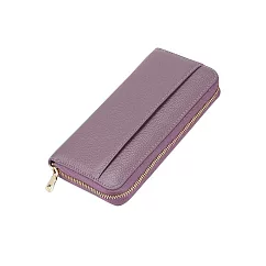 DF Flor Eden ─ 真皮氣質多卡夾手機包風琴長夾 紫色
