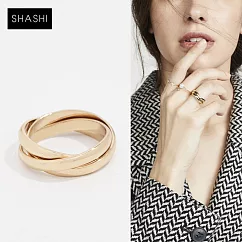 SHASHI 紐約品牌 Vera 薇拉金色三環戒 優雅百搭金色戒指 8號