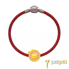 【Just Gold 鎮金店】PinkyHelloKitty純金串珠(圓臉蝴蝶結)