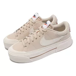 Nike 休閒鞋 Wmns Court Legacy Lift 女鞋 米色 奶茶 奶油底 厚底 增高 皮革 DM7590─200 24cm BEIGE/WHITE