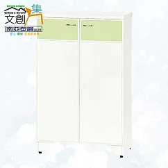 【文創集】南亞塑鋼 蜜雅多彩2.2尺雙開門鞋櫃(七色可選) 淺綠雙色