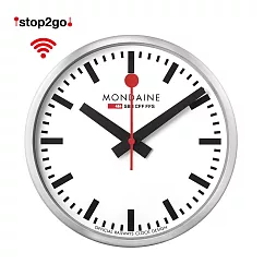 MONDAINE 瑞士國鐵Smart Stop2go 智能時鐘&ndash;25cm/銀框