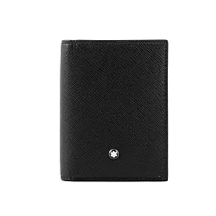 MONT BLANC Sartorial 匠心系列防刮牛皮對開卡片夾 (黑色)