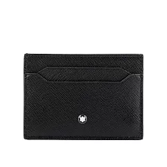 MONT BLANC Sartorial 匠心系列防刮牛皮5卡名片/卡片夾 (黑色)