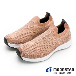 MOONSTAR 輕柔建走3E寬楦飛織鞋女鞋 JP23.5 磚紅