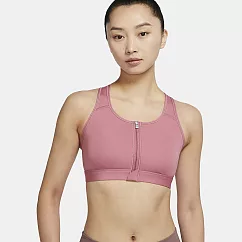 NIKE AS W NK DF SWSH ZIP FRONT BRA 女 前拉鍊運動內衣─粉─DD1206667 L 粉紅色