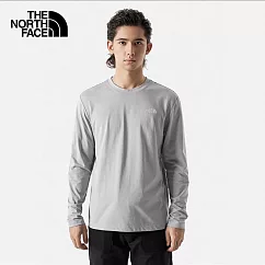 The North Face M FOUNDATION L/S TEE ─ AP 男長袖上衣─灰─NF0A7QVDA91 S 灰色