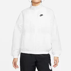 NIKE W NSW ESSNTL WR WVN JKT 女休閒外套─白─DM6186100 M 白色