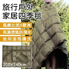 [野一夏] 輕量防潑水四季戶外露營保暖毯─可機洗附收納袋 居家蓋毯 戶外毯 保暖被 保暖毯