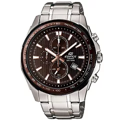 CASIO EDIFICE 極簡耀眼計時運動錶─咖啡