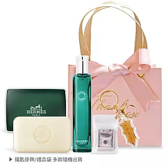 HERMES 愛馬仕 橘綠之泉開運招財組[香皂50g+香水15ml+招財掛飾+禮袋]─國際航空版