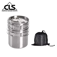 【韓國CLS】戶外不鏽鋼套鍋 兩件式 贈收納袋/旅行/露營/登山/隨身鍋