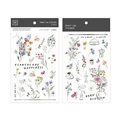 【Print─On Stickers 轉印貼紙】no.250─花漾時光 | 花草系列