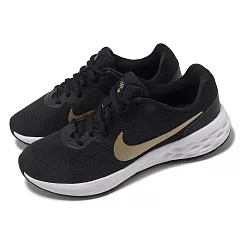 Nike 慢跑鞋 Revolution 6 NN GS 大童 女鞋 黑 金 緩震 運動鞋 DD1096─002