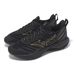 Mizuno 慢跑鞋 Wave Rider GTX 2 2E 男鞋 寬楦 黑 金 防水 波浪片 運動鞋 美津濃 J1GC2480─01