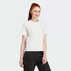 ADIDAS W BLUV Q3 TEE 女短袖上衣─白─IX3763 L 白色