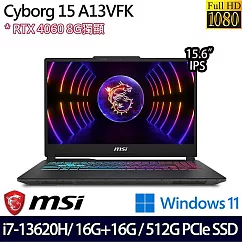 【記憶體升級】MSI微星 Cyborg 15 A13VFK─831TW 15.6吋/i7─13620H/32G/512G SSD/RTX4060/Win11/ 電競筆電