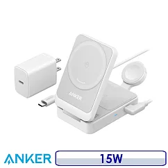 ANKER 3─in─1 MagGo Qi2 15W磁吸無線充電座 (MFW認證)