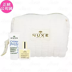 【即期良品】NUXE?極潤旅行組(晶亮精華油10ml+植物蛋白三合一全能乳15ml+化妝包)(公司貨)