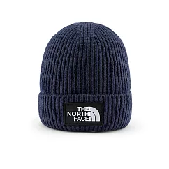 The North Face LOGO BOX CUFFED BEANIE 男女 保暖針織毛帽─NF0A3FJX8K2 藍色