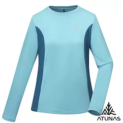 【ATUNAS 歐都納】女款輕薄透氣抑菌抗臭長袖排汗T恤/大尺碼A6TS2520W*─ S 青石灰/墨藍