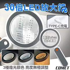 【COMET】加大鏡面30倍LED放大鏡(YT240190)