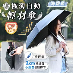 JOJOGO 極薄自動輕羽傘 遮陽傘 晴雨傘 遮陽傘 輕量傘 海鹽藍