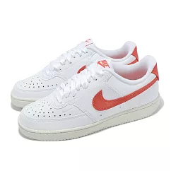 Nike 休閒鞋 Wmns Court Vision LO NN 女鞋 白 紅 復古 皮革 小白鞋 緞帶 HV5246─100