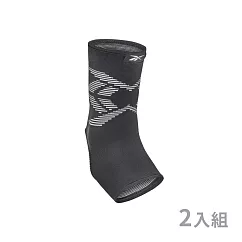 【Reebok】Ankle Support 透氣運動護踝 (兩入組) S Black/Grey