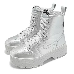 Nike 靴子 Wmns Air Jordan 1 High Brooklyn 女鞋 銀 厚底 增高 休閒鞋 FJ5737─002
