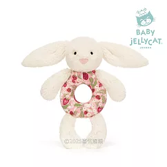 英國 JELLYCAT 手搖鈴 碎花典雅白兔 Berry