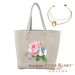 寵愛媽咪限定~【PETER RABBIT 比得兔】玫瑰花典雅肩背包 送戀鍊情深手鍊 棕色