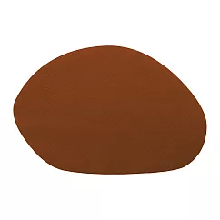 《KELA》Stone鵝卵型皮革餐墊 | 桌墊 餐墊 西餐墊 餐桌裝飾 純色桌墊 - 赤陶棕