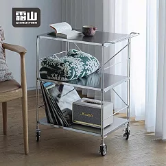 【日本霜山】多功能不鏽鋼三層置物推車(經典款)-DIY