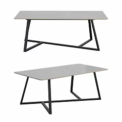 IDEA-輕奢俐落線條長方岩板茶几