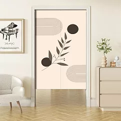 奶油侘寂風仿棉麻門簾85*180cm送門簾掛勾(對開門廉/風水簾/隔簾/廚房門簾/拉簾 /窗簾) 奶油侘寂風亦雅- 一片式