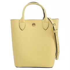 LONGCHAMP &Eacute;PURE系列牛皮壓印手提/斜背兩用包(迷你) 小雞黃