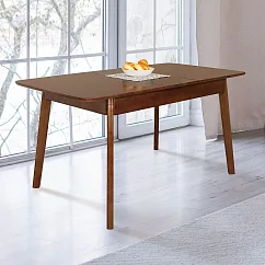 Homelike 喜家居120-150cm實木延伸餐桌-胡桃色(2529)