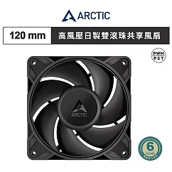 【ARCTIC】P12 Pro PST CO 12公分高風壓日製雙滾珠共享風扇 黑