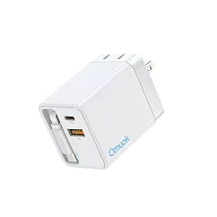 【amuok】65W GaN氮化鎵自帶線快充頭 電源供應器 充電頭 充電器 豆腐頭 白色