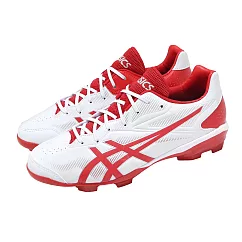 Asics 棒壘球鞋 Star Shine 3 男鞋 白 紅 軟釘 皮革 抓地 亞瑟士 1123A033101 28.5cm WHITE/RED