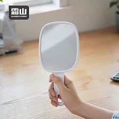 【日本霜山】手持可立兩用式化妝鏡/補妝鏡/手拿鏡/桌上鏡- 白