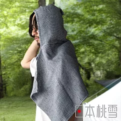 【日本桃雪】SEK抗菌防臭檜木鬆餅紋連帽浴巾 (炭灰) | 鈴木太太公司貨