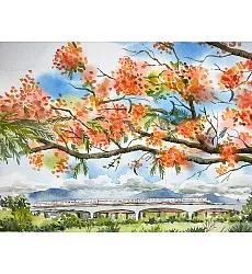 【玲廊滿藝】張偉鈺-潮州鳳凰花38x26cm