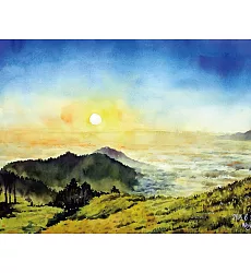 【玲廊滿藝】張偉鈺-合歡山夜景52x38cm